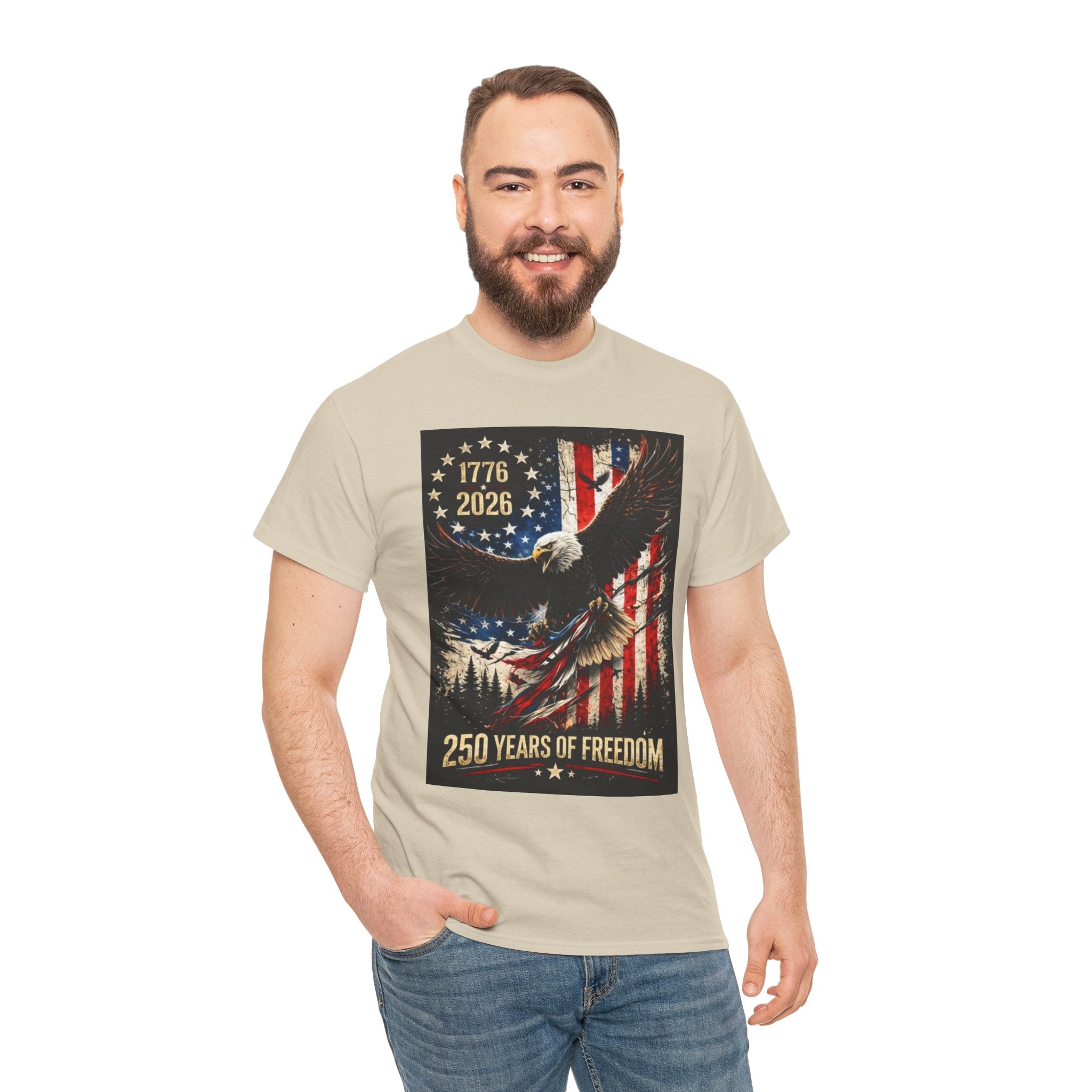 Patriotic Tee — 1776–2026 Bald Eagle "250 Years of Freedom" Shirt