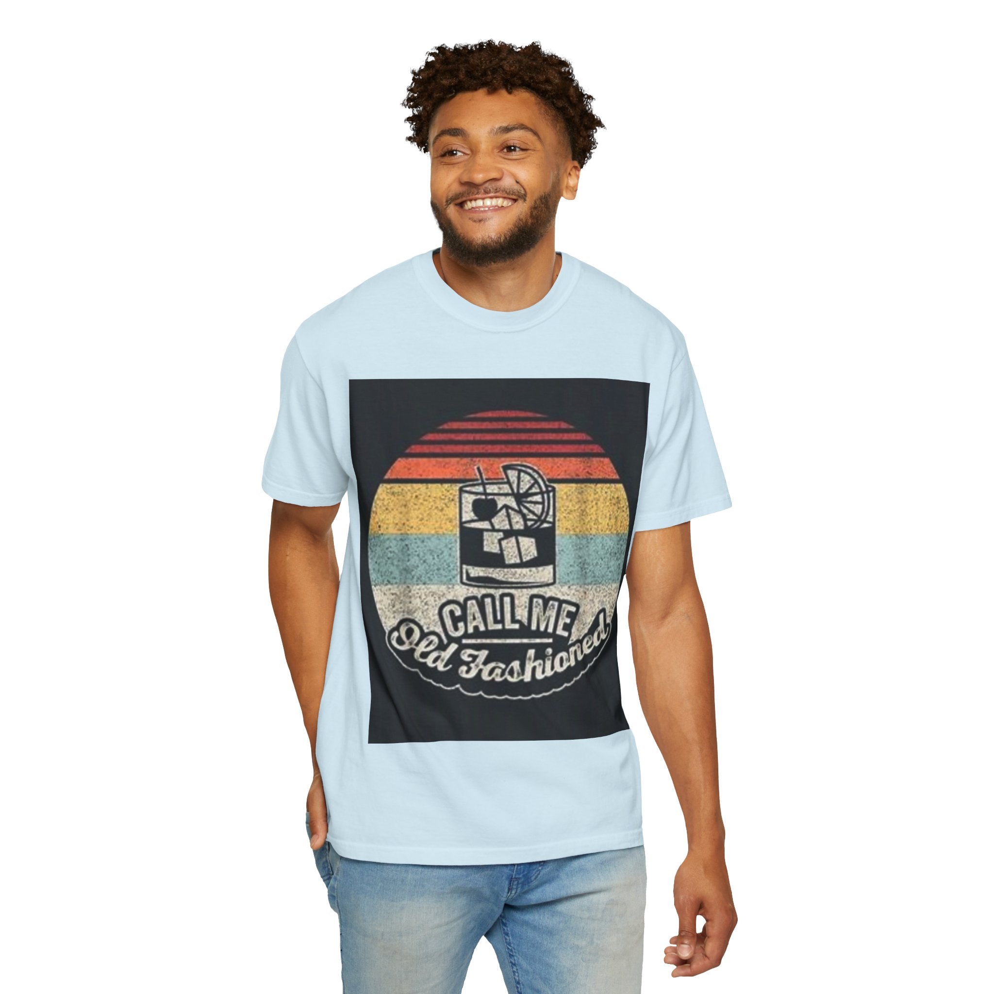 T-Shirt — "Call Me Old Fashioned" Retro Cocktail Graphic Tee