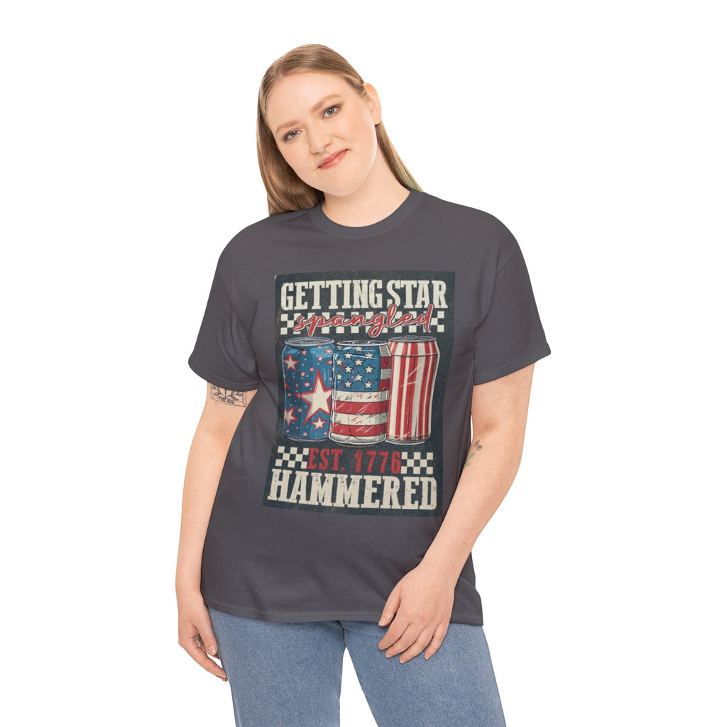 Getting Star Hammered Tee — Patriotic 4th of July Beer Can T-Shirt (Est. 1776)