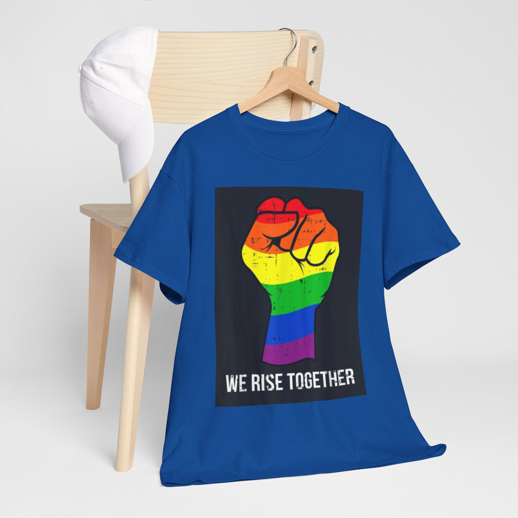 We Rise Together Rainbow Fist T-Shirt