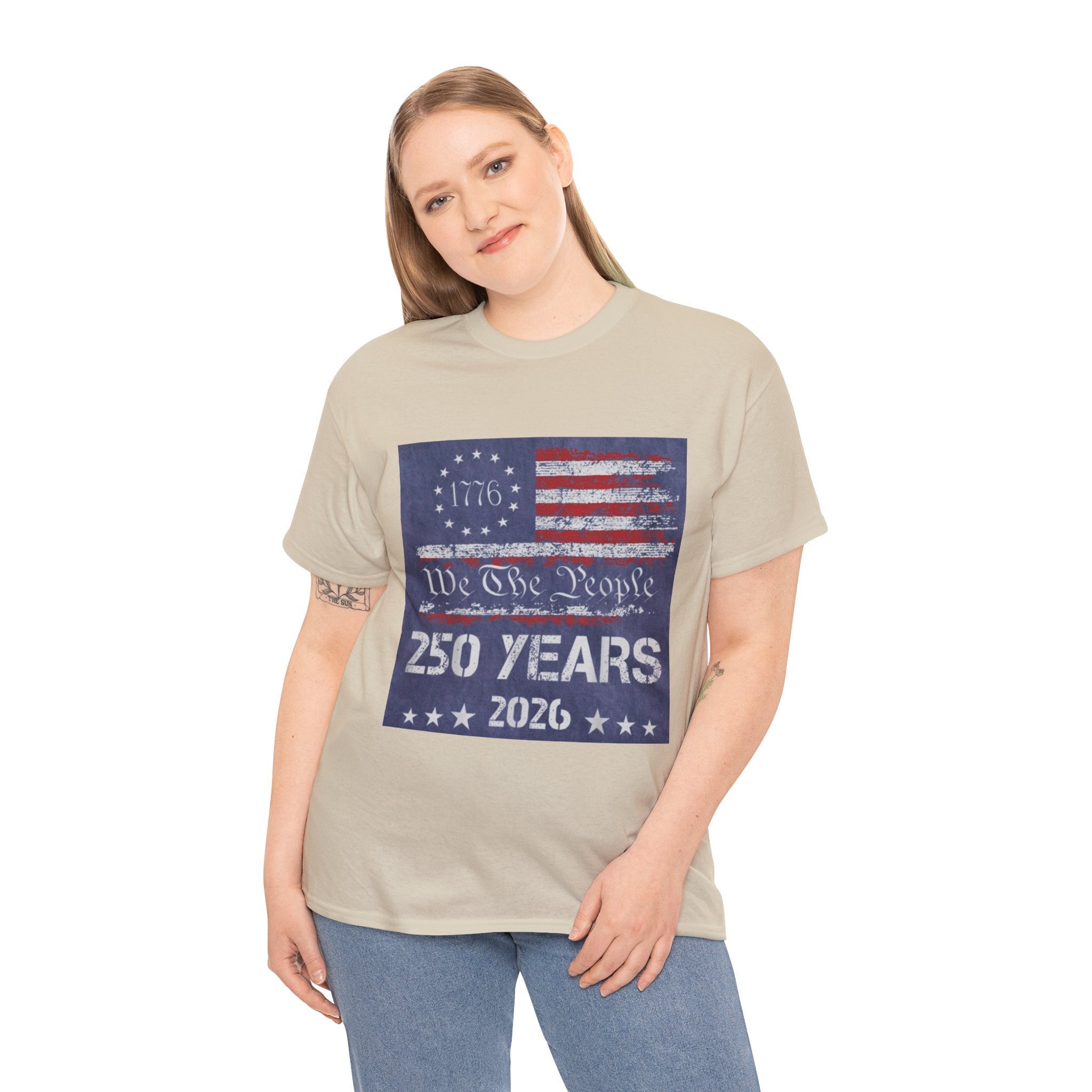 T-Shirt — Vintage 'We The People 250 Years 2026' Patriotic American Flag Tee