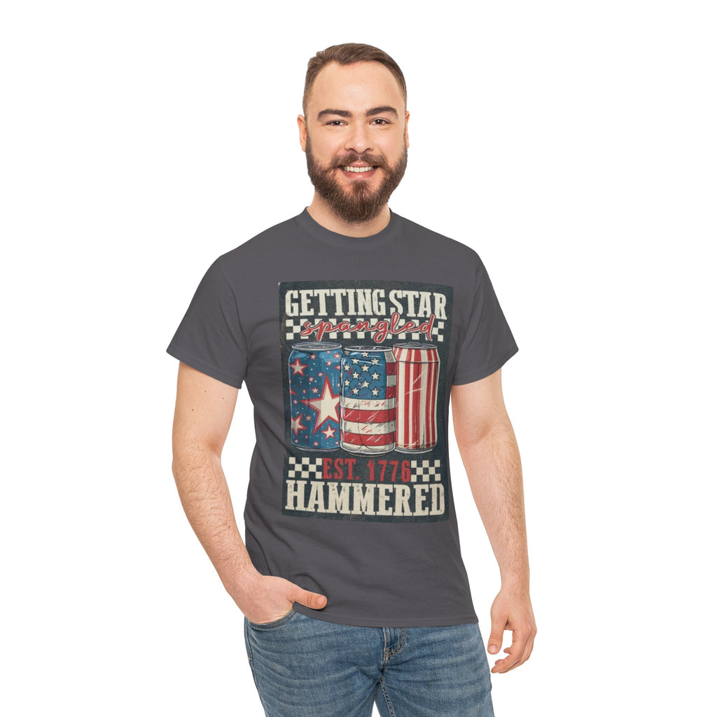 Getting Star Hammered Tee — Patriotic 4th of July Beer Can T-Shirt (Est. 1776)