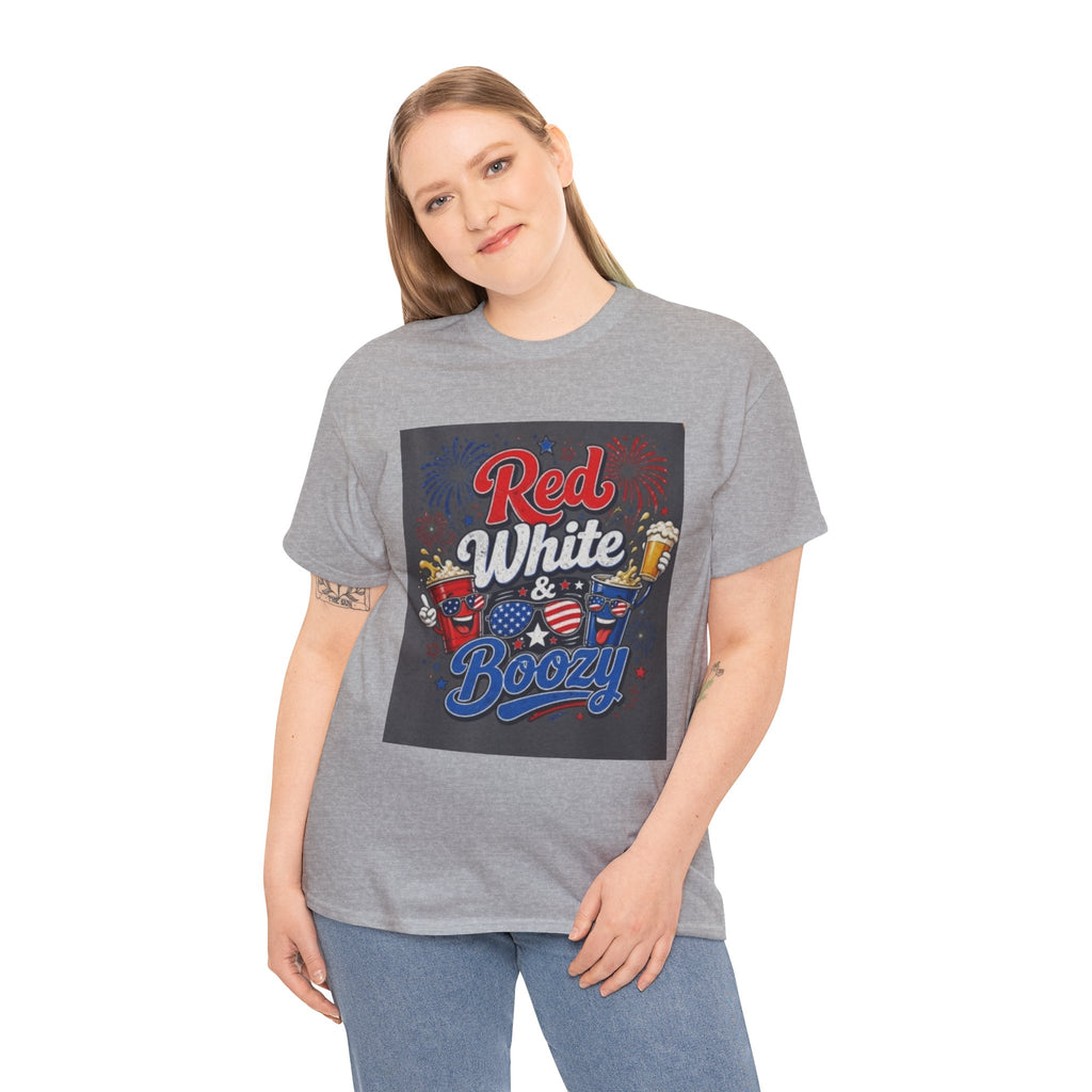 Red White & Boozy T-Shirt – Patriotic 4th of July Party Tee