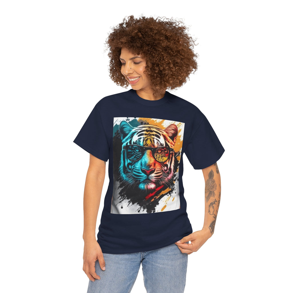 Tiger Portrait T-Shirt — Colorful Abstract Tiger Face Tee