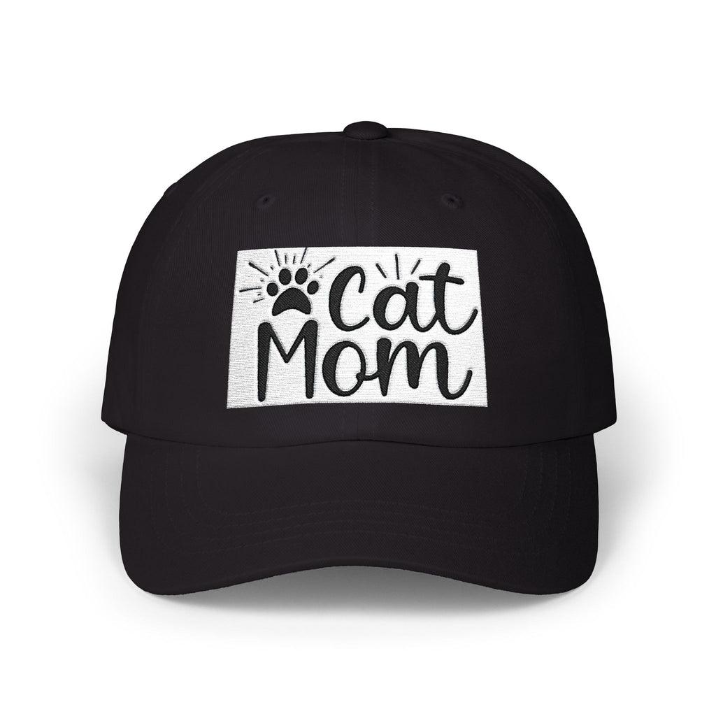 Cat Mom Dad Cap – White Embroidered Cat Mom Baseball Hat