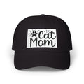 Cat Mom Dad Cap – White Embroidered Cat Mom Baseball Hat
