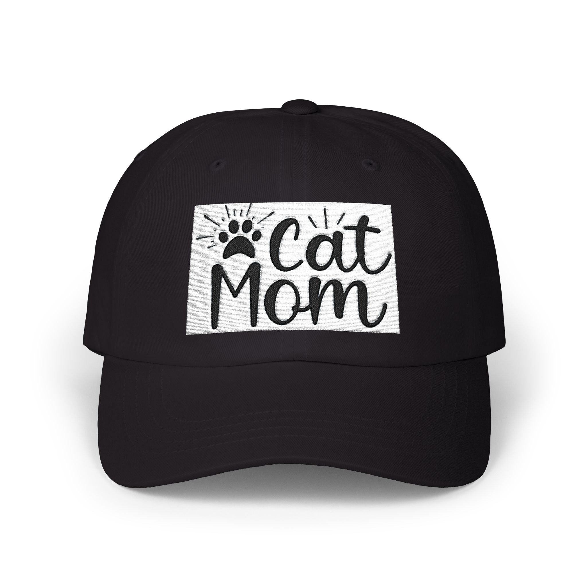 Cat Mom Dad Cap – White Embroidered Cat Mom Baseball Hat