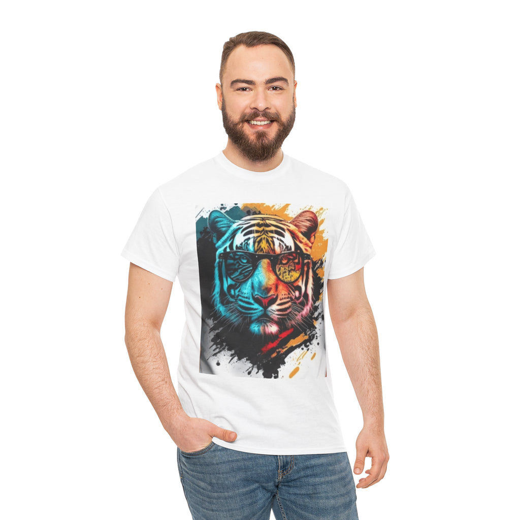 Tiger Portrait T-Shirt — Colorful Abstract Tiger Face Tee