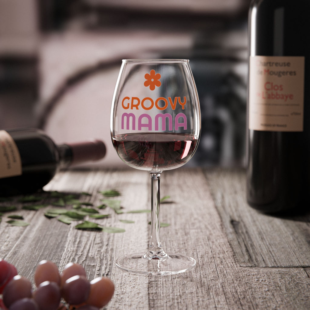 Groovy Mama 12oz Wine Glass