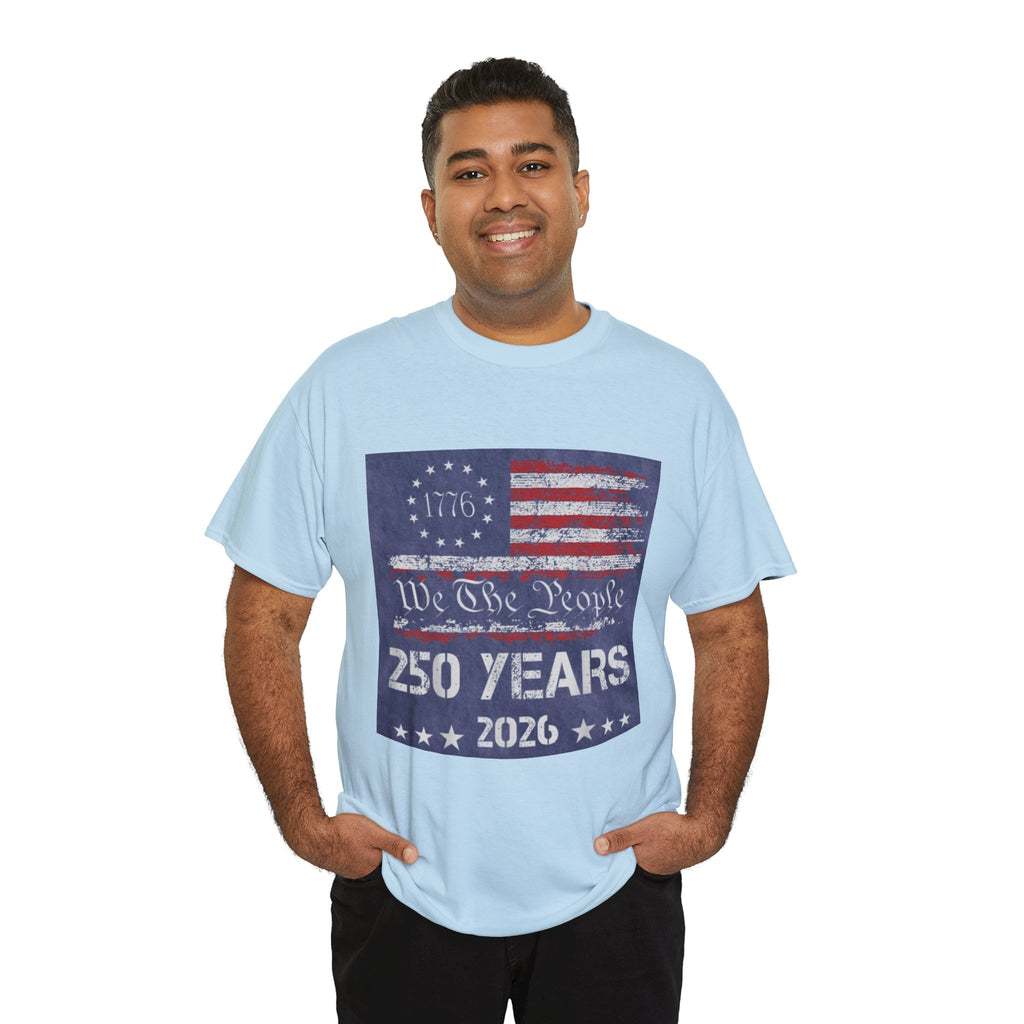 T-Shirt — Vintage 'We The People 250 Years 2026' Patriotic American Flag Tee