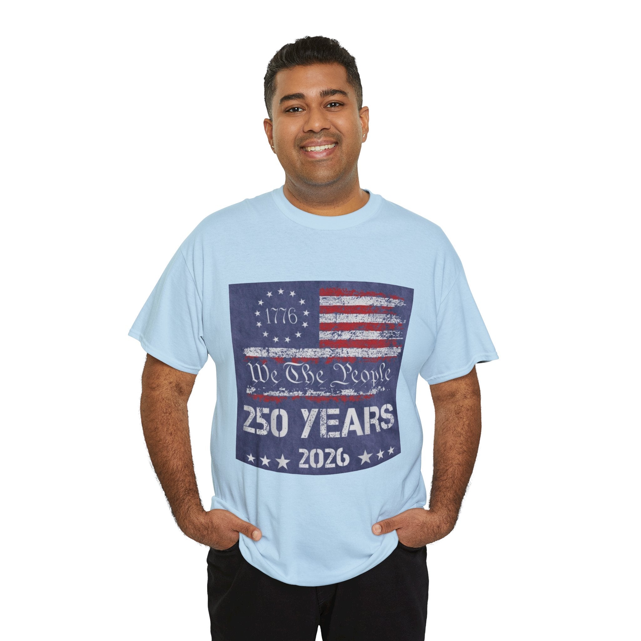 T-Shirt — Vintage 'We The People 250 Years 2026' Patriotic American Flag Tee