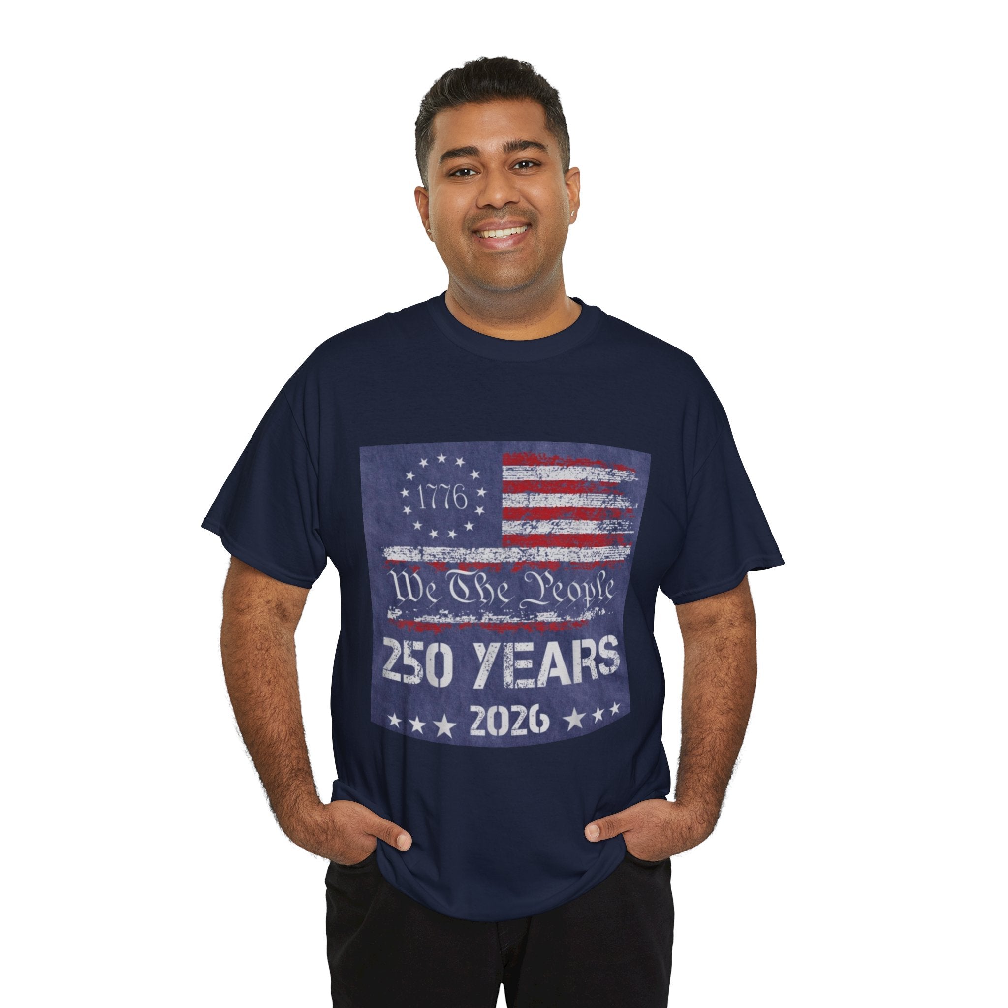 T-Shirt — Vintage 'We The People 250 Years 2026' Patriotic American Flag Tee