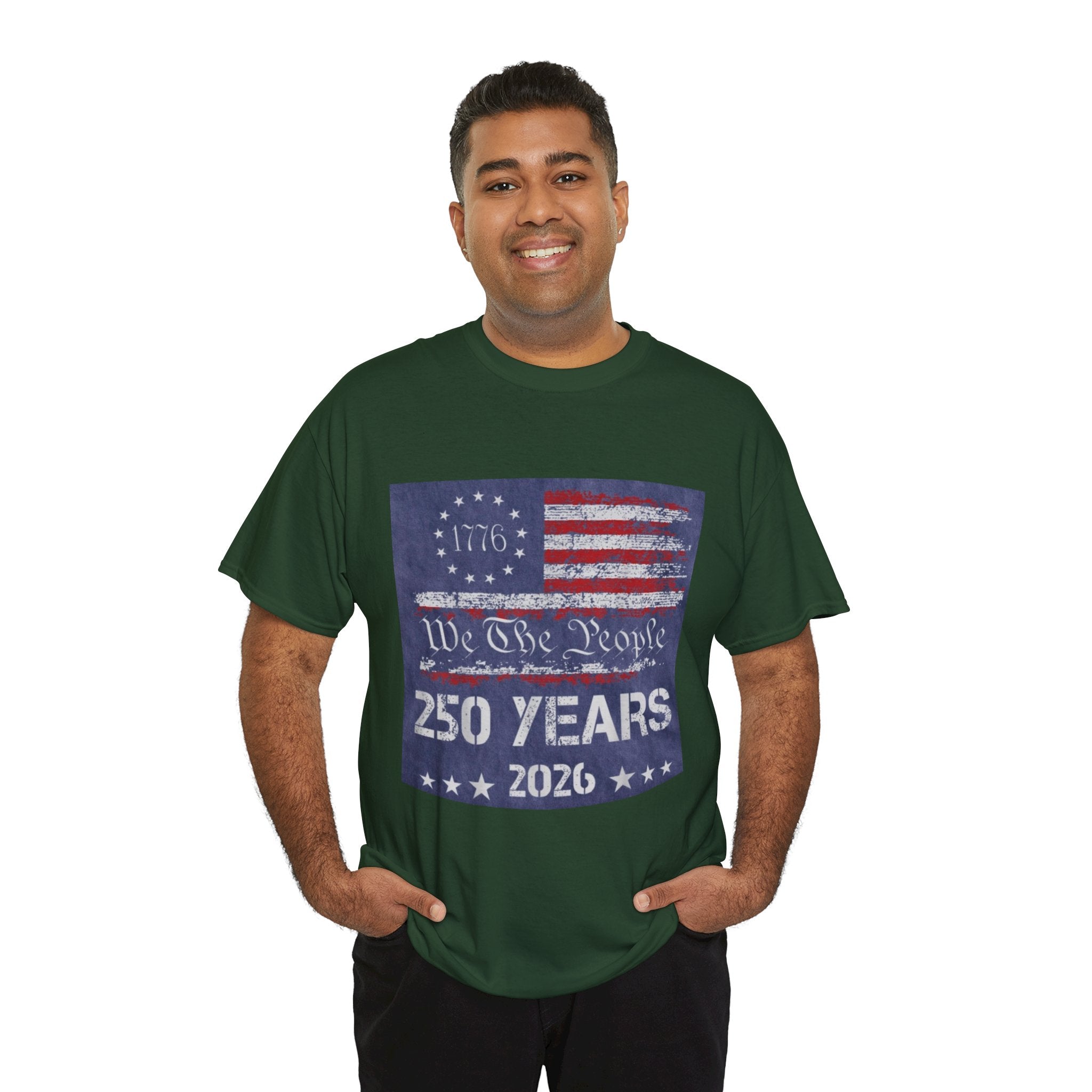 T-Shirt — Vintage 'We The People 250 Years 2026' Patriotic American Flag Tee