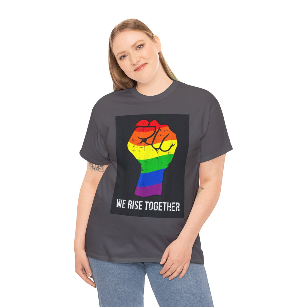 We Rise Together Rainbow Fist T-Shirt