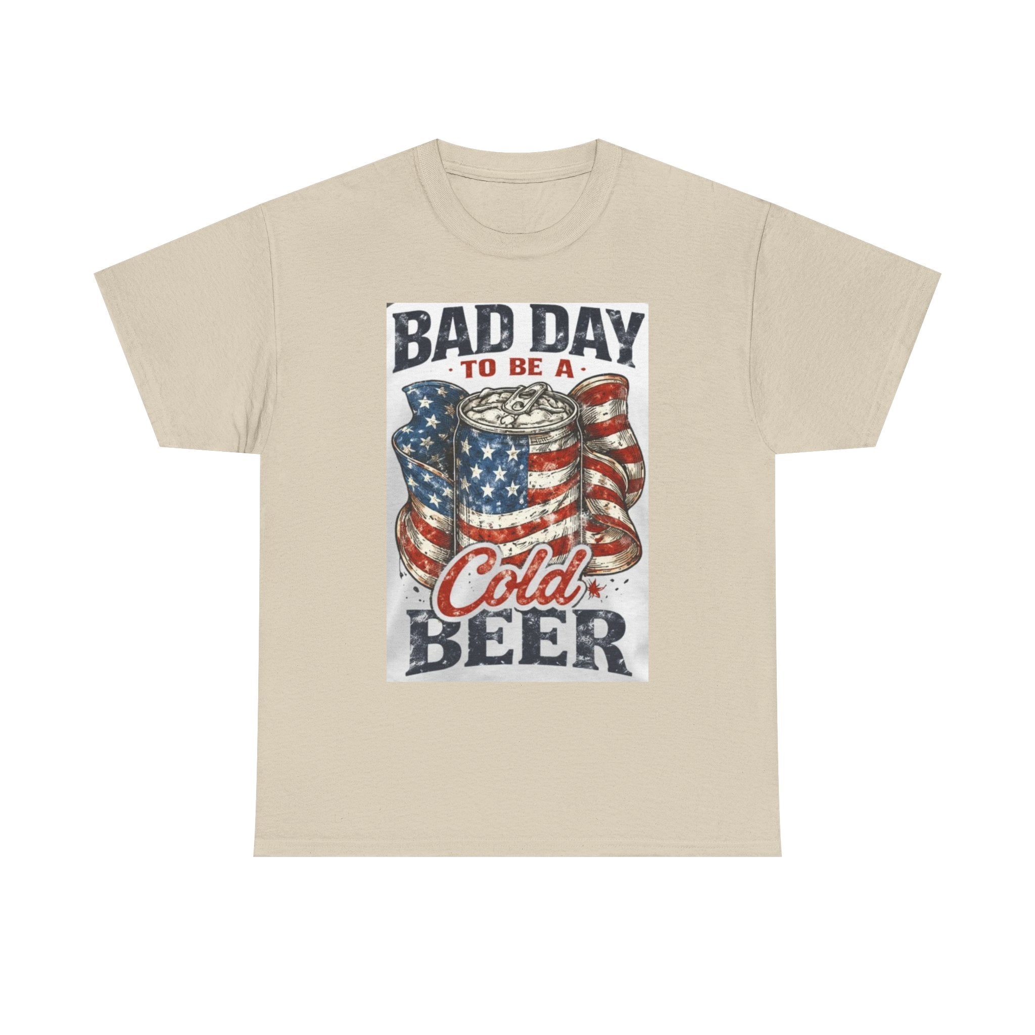 Bad Day to Be a Cold Beer T-Shirt — American Flag Beer Can Graphic Tee