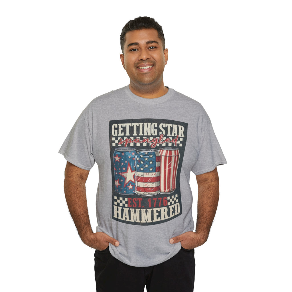 Getting Star Hammered Tee — Patriotic 4th of July Beer Can T-Shirt (Est. 1776)