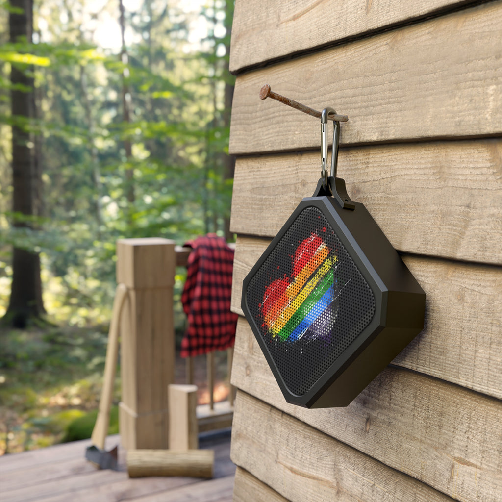 Bluetooth Speaker — Waterproof Outdoor Speaker with Rainbow Heart Pride Design