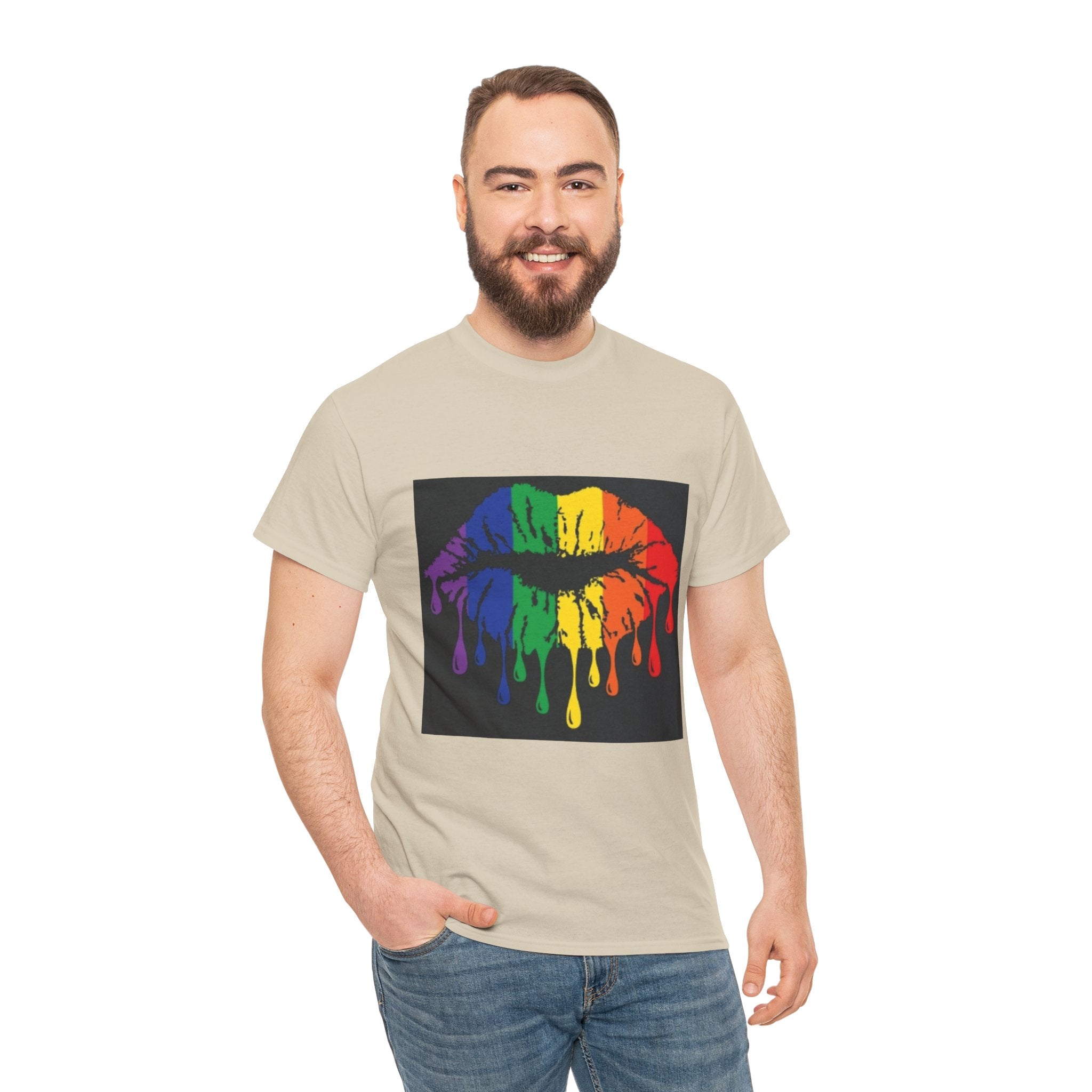 Rainbow Drip Kiss T-Shirt – LGBTQ+ Pride Graphic Tee