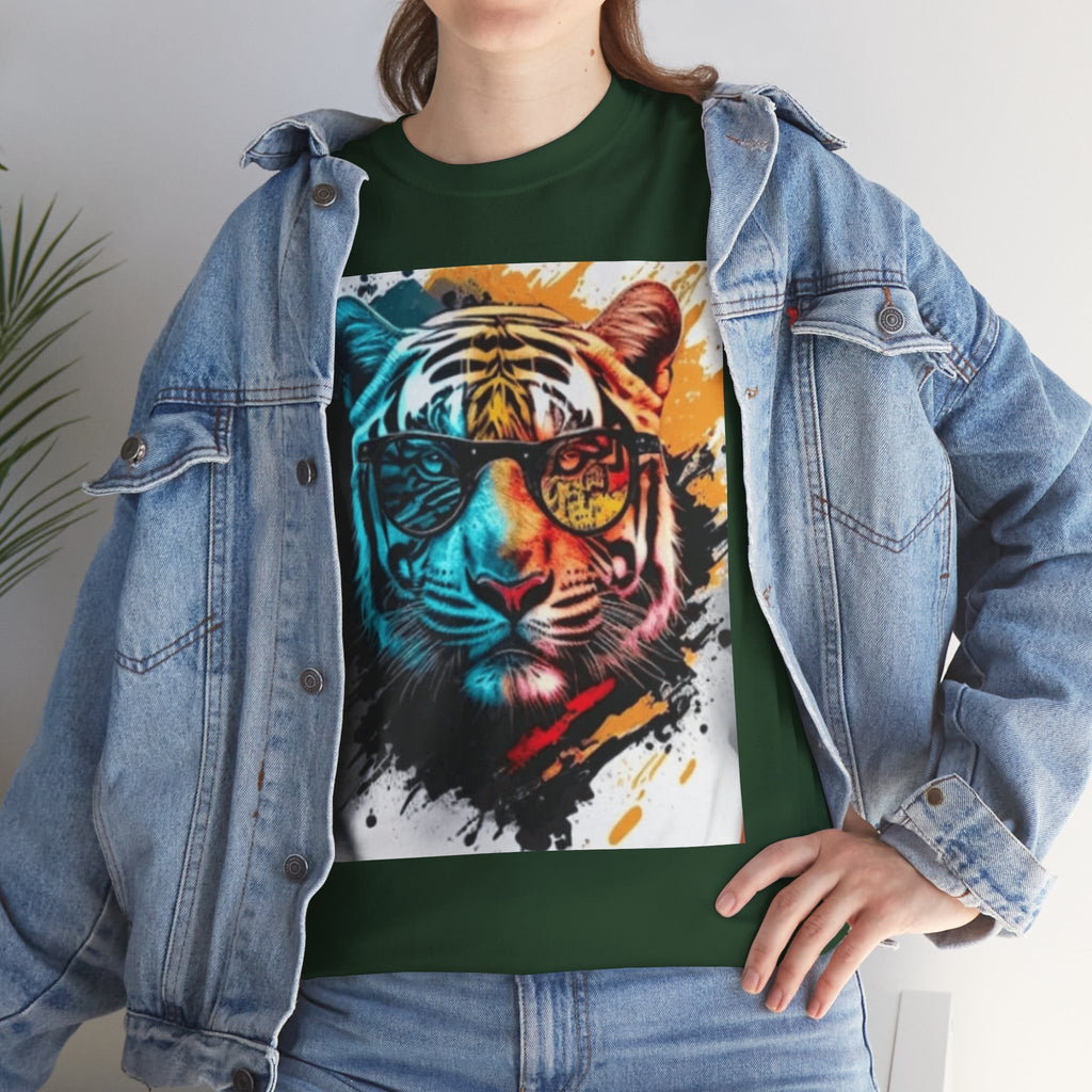 Tiger Portrait T-Shirt — Colorful Abstract Tiger Face Tee