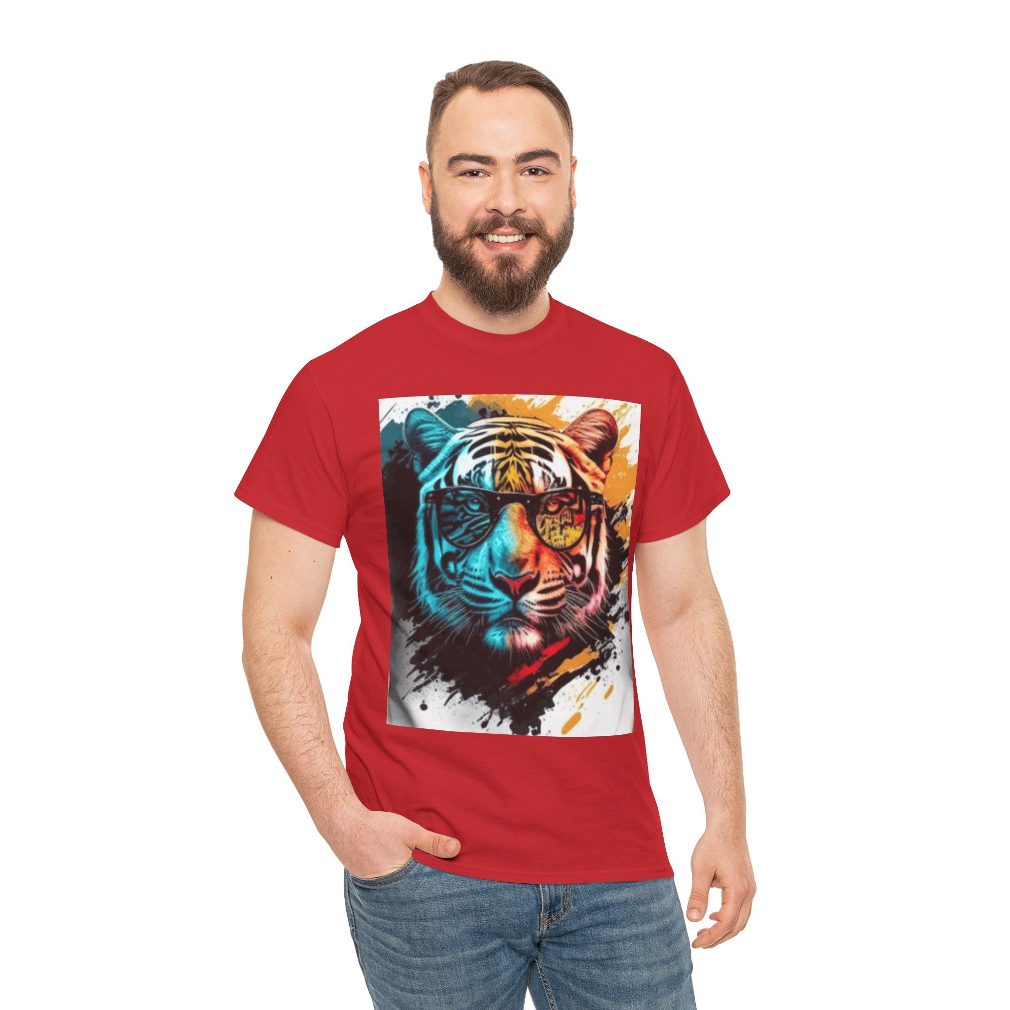 Tiger Portrait T-Shirt — Colorful Abstract Tiger Face Tee