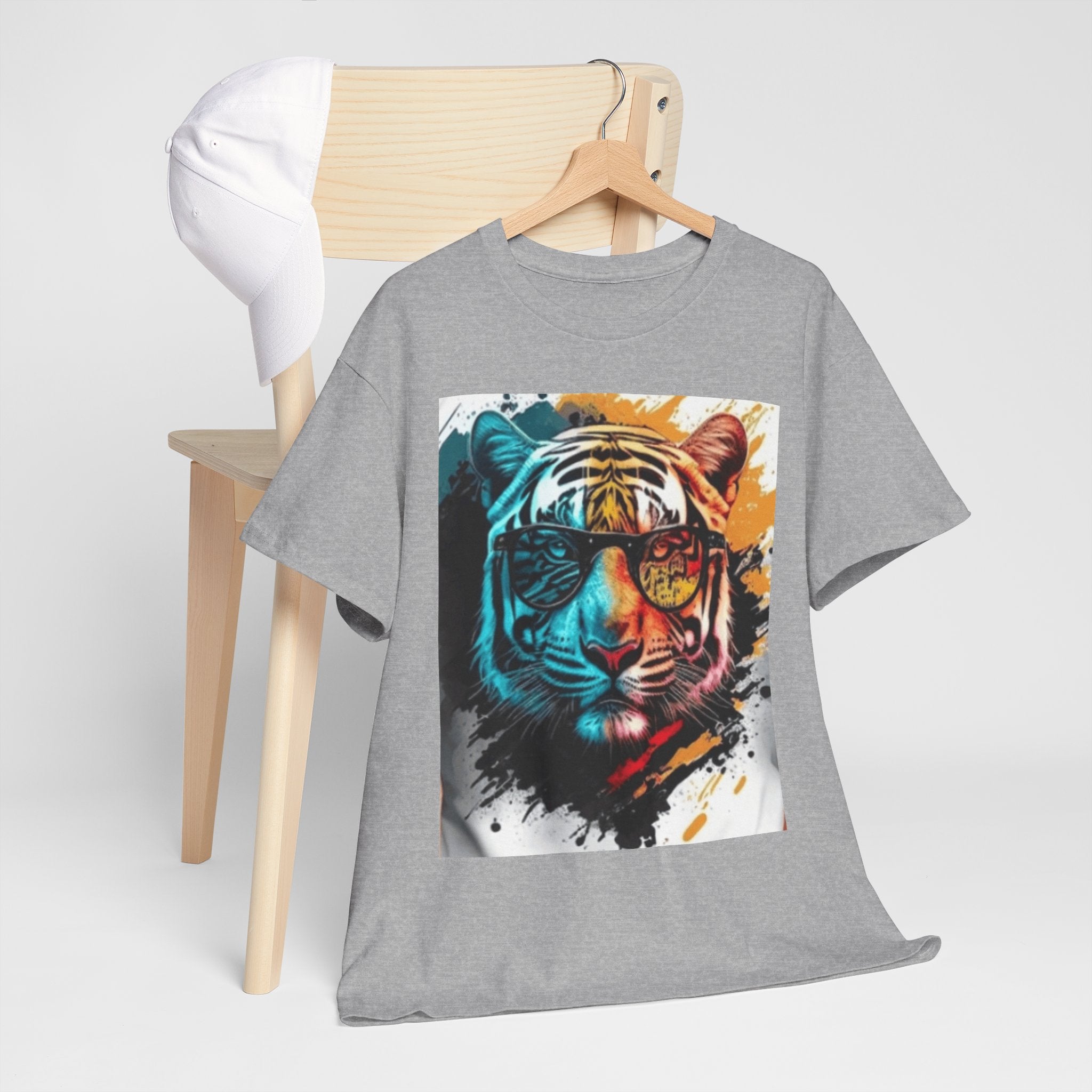 Tiger Portrait T-Shirt — Colorful Abstract Tiger Face Tee