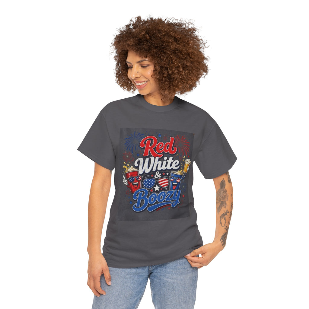 Red White & Boozy T-Shirt – Patriotic 4th of July Party Tee