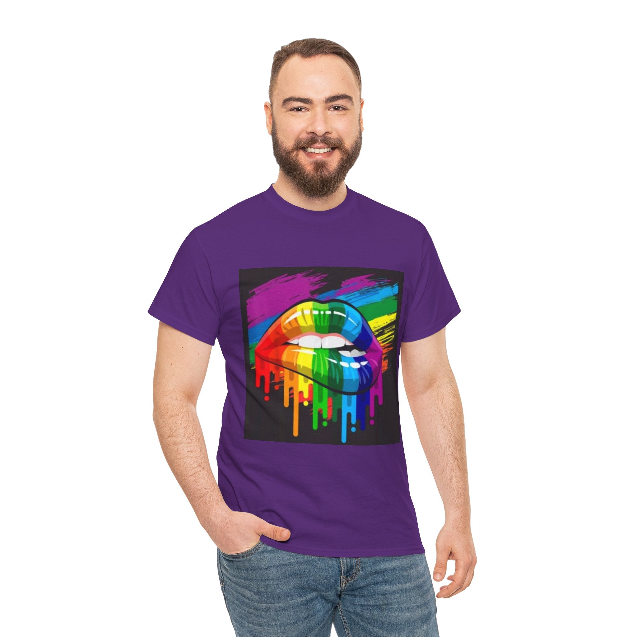 T-Shirt — Rainbow Drip Lips Pride Graphic Tee