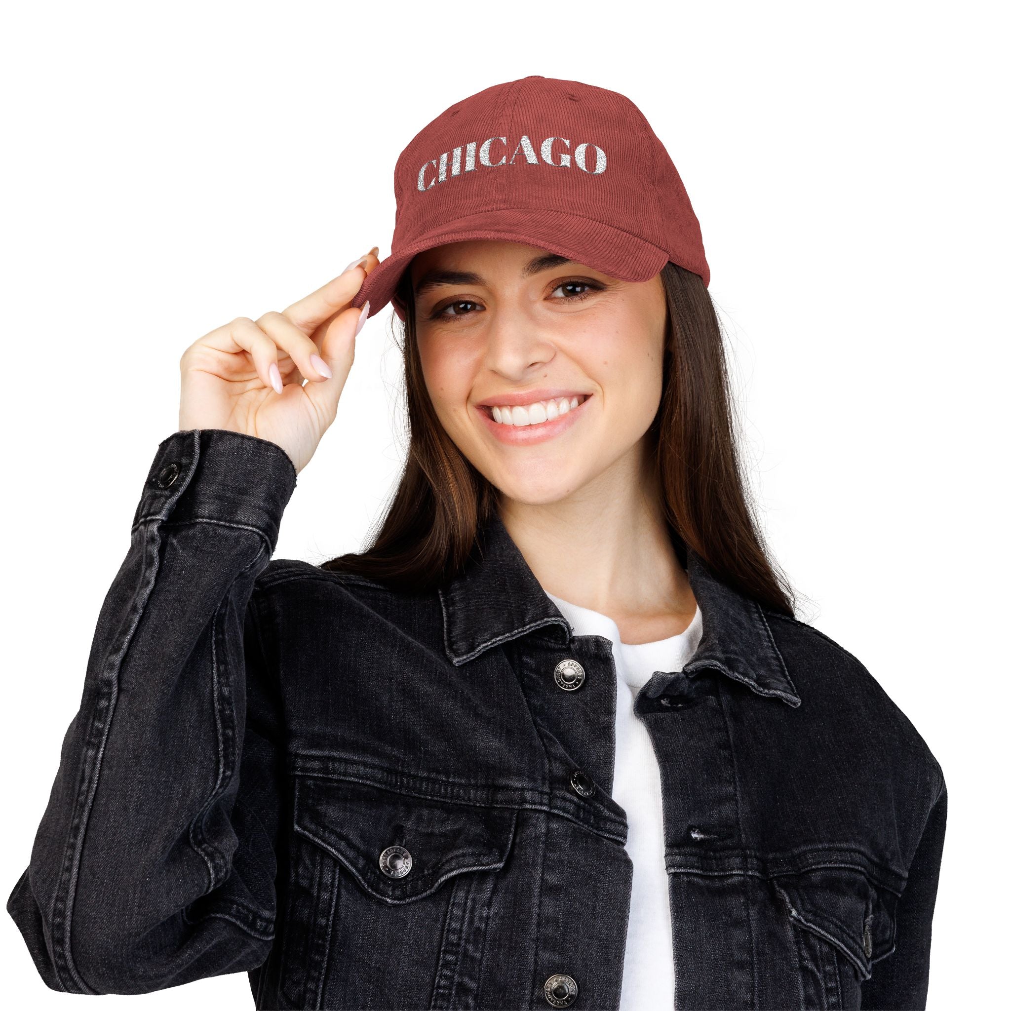 Chicago Embroidered Corduroy Cap — Vintage City Baseball Hat Unisex