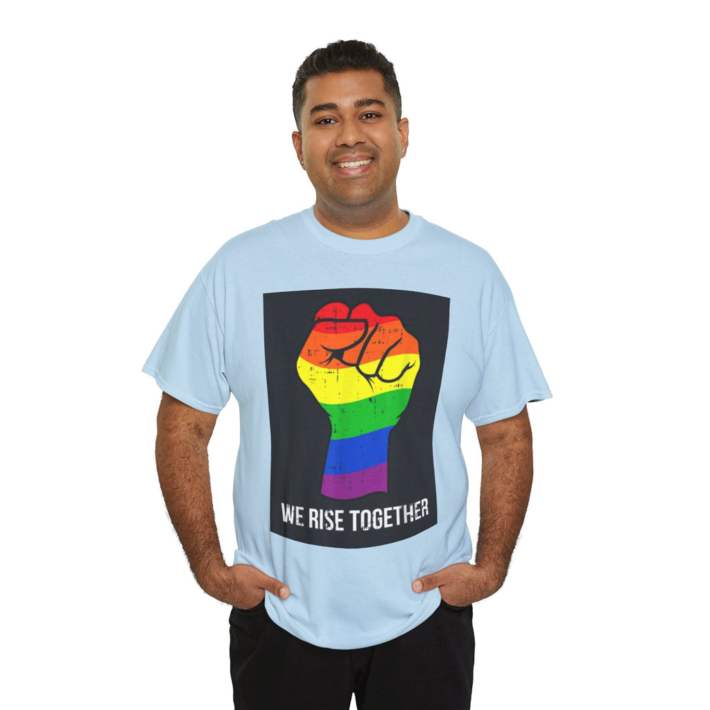 We Rise Together Rainbow Fist T-Shirt
