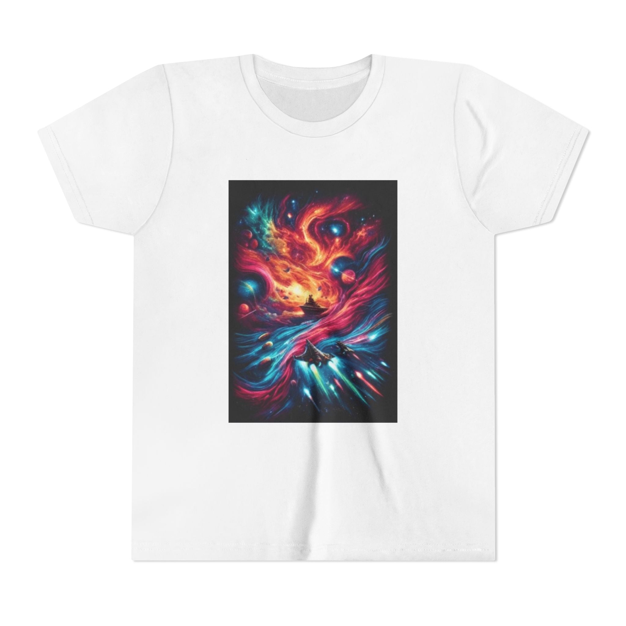 Youth Tee — Cosmic Phoenix Abstract Galaxy Art