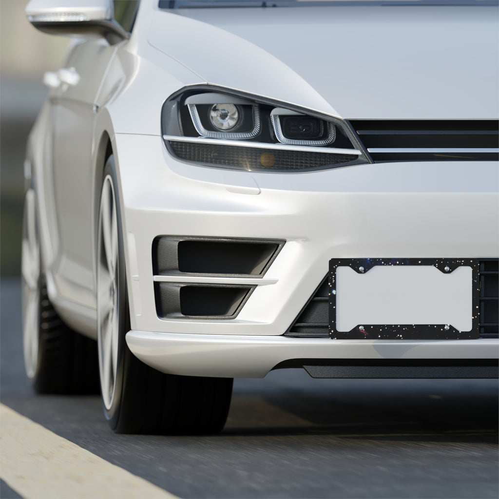 Galaxy Metal License Plate Frame — Starry Space Car Trim