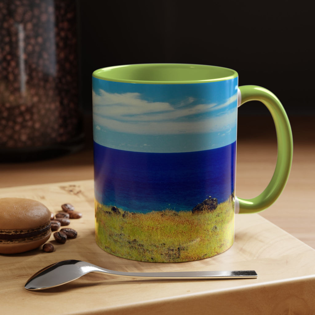 Coastal Landscape Accent Coffee Mug – Ocean View Beach Scene (11/15oz)