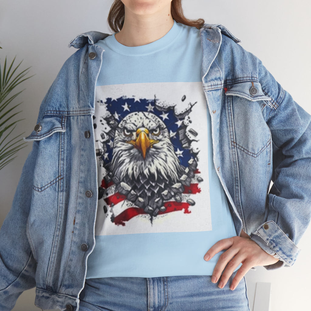 Eagle American Flag T-Shirt — Patriotic Bald Eagle Graphic Tee for 4th of July