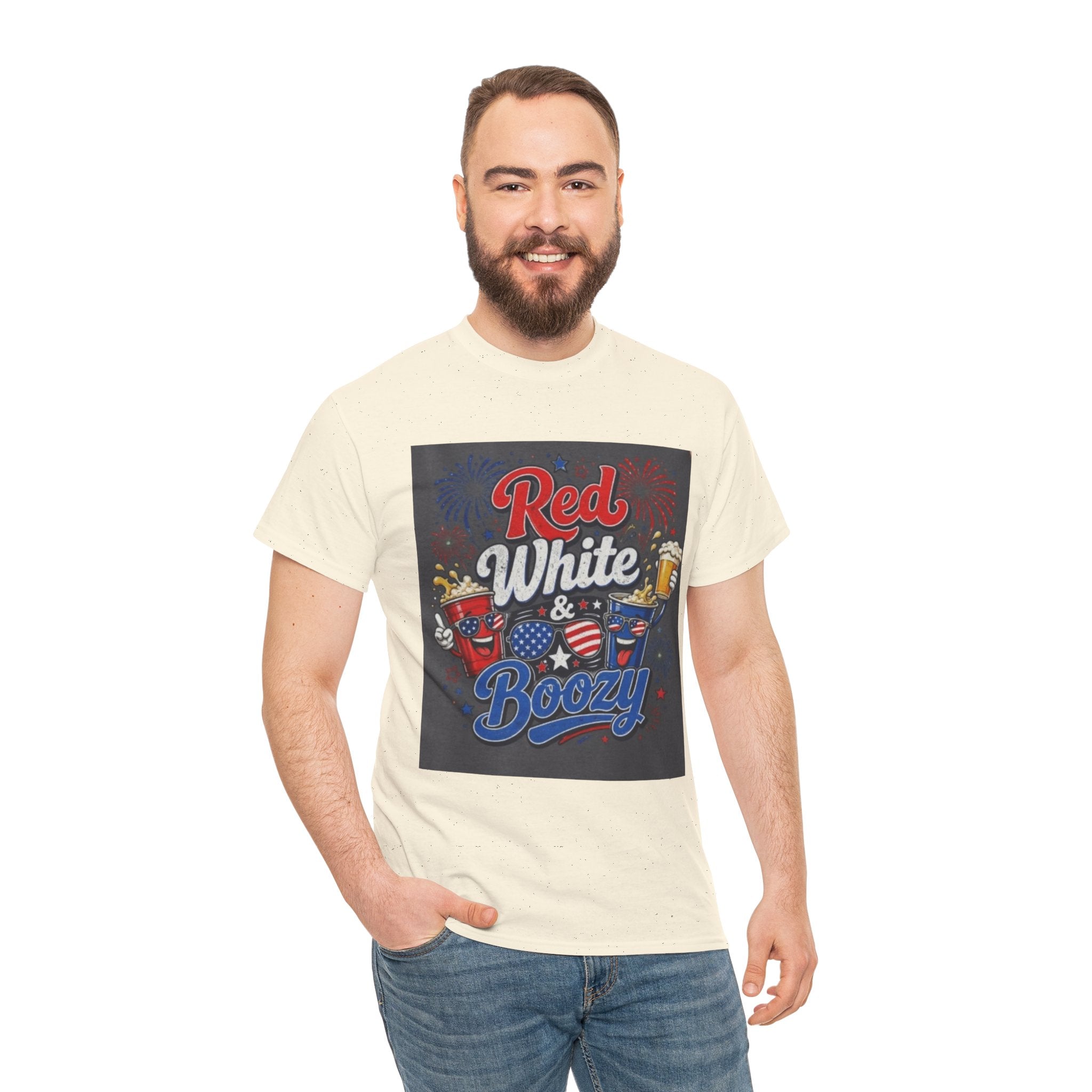 Red White & Boozy T-Shirt – Patriotic 4th of July Party Tee