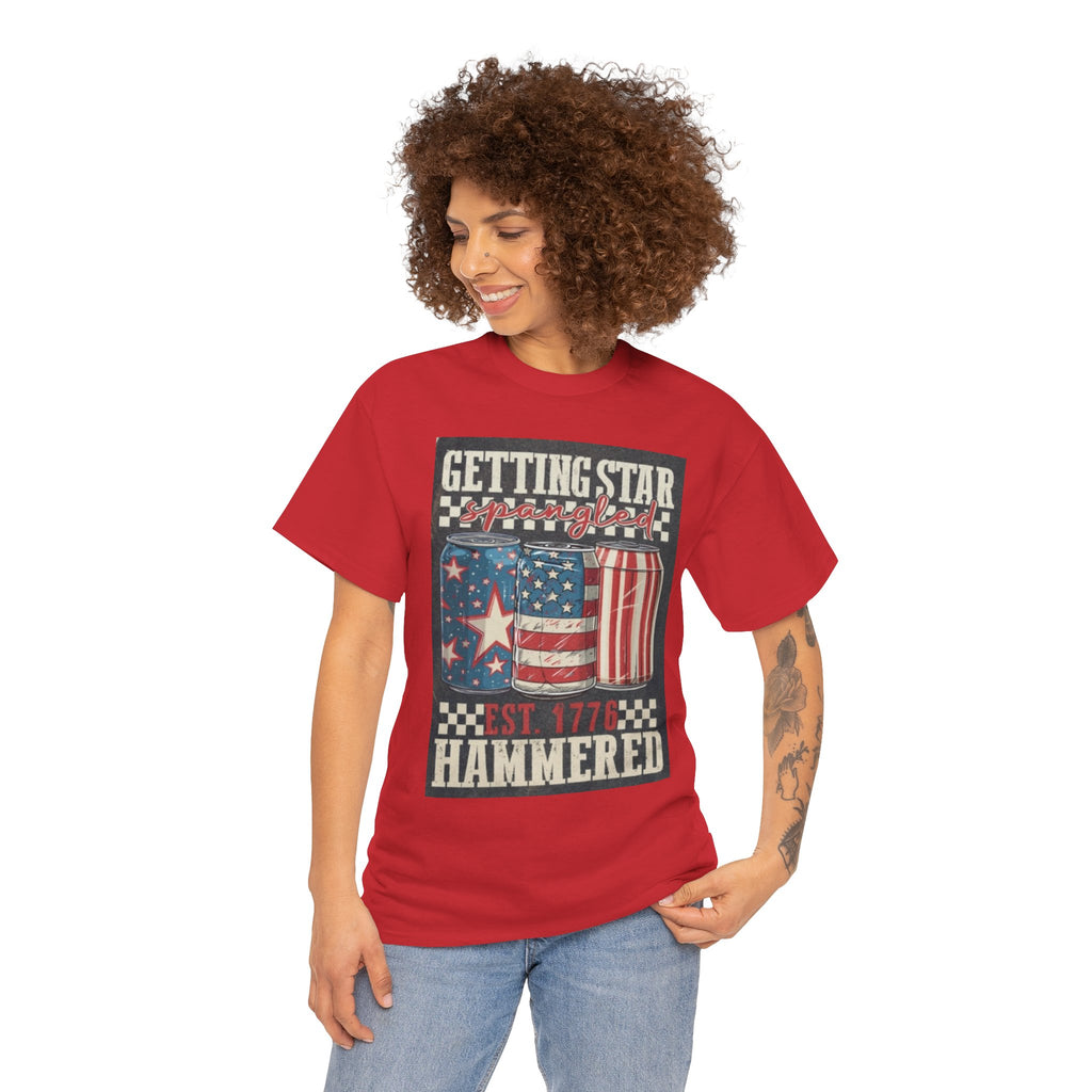 Getting Star Hammered Tee — Patriotic 4th of July Beer Can T-Shirt (Est. 1776)