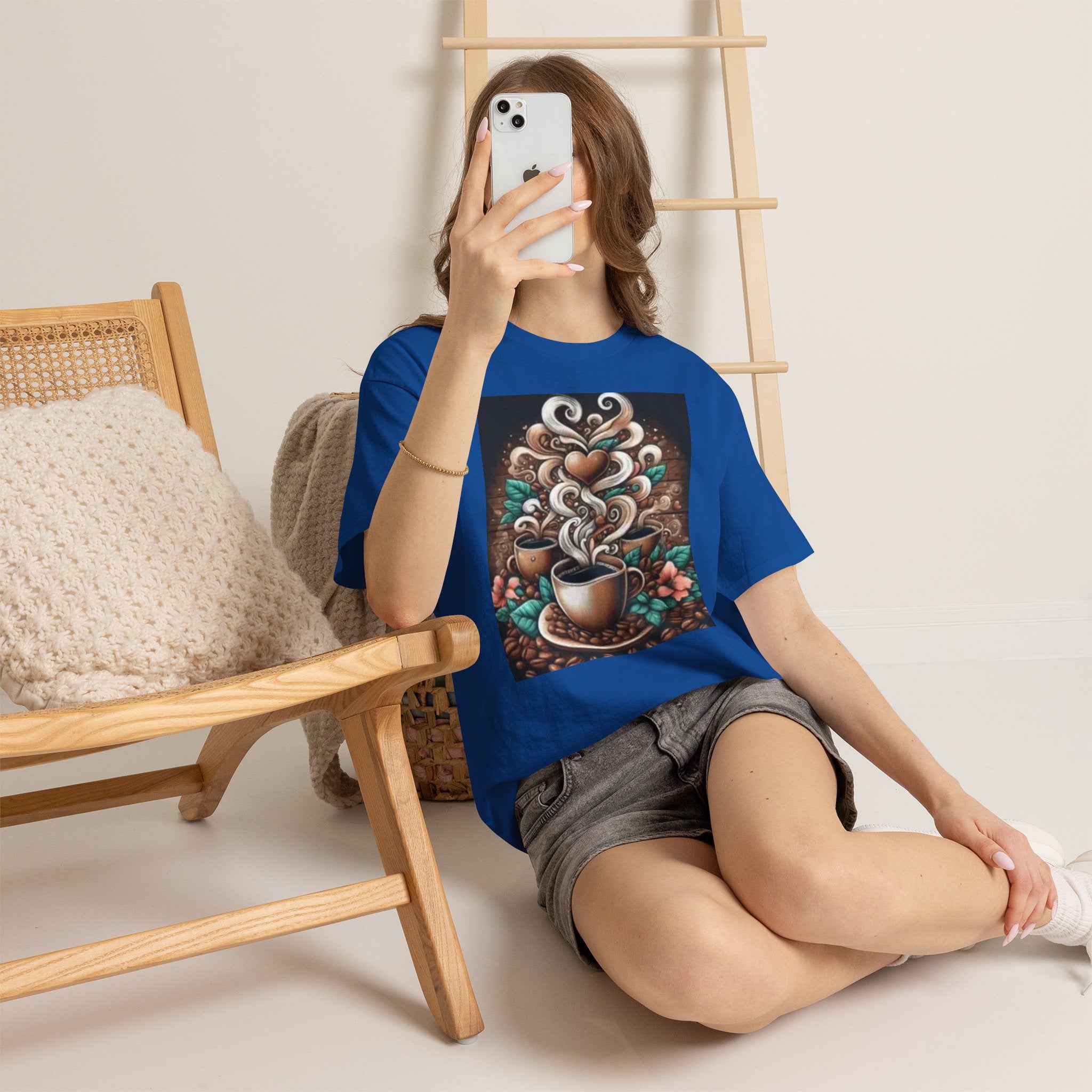 Coffee Cup T-Shirt — Whimsical Steaming Heart Coffee Design
