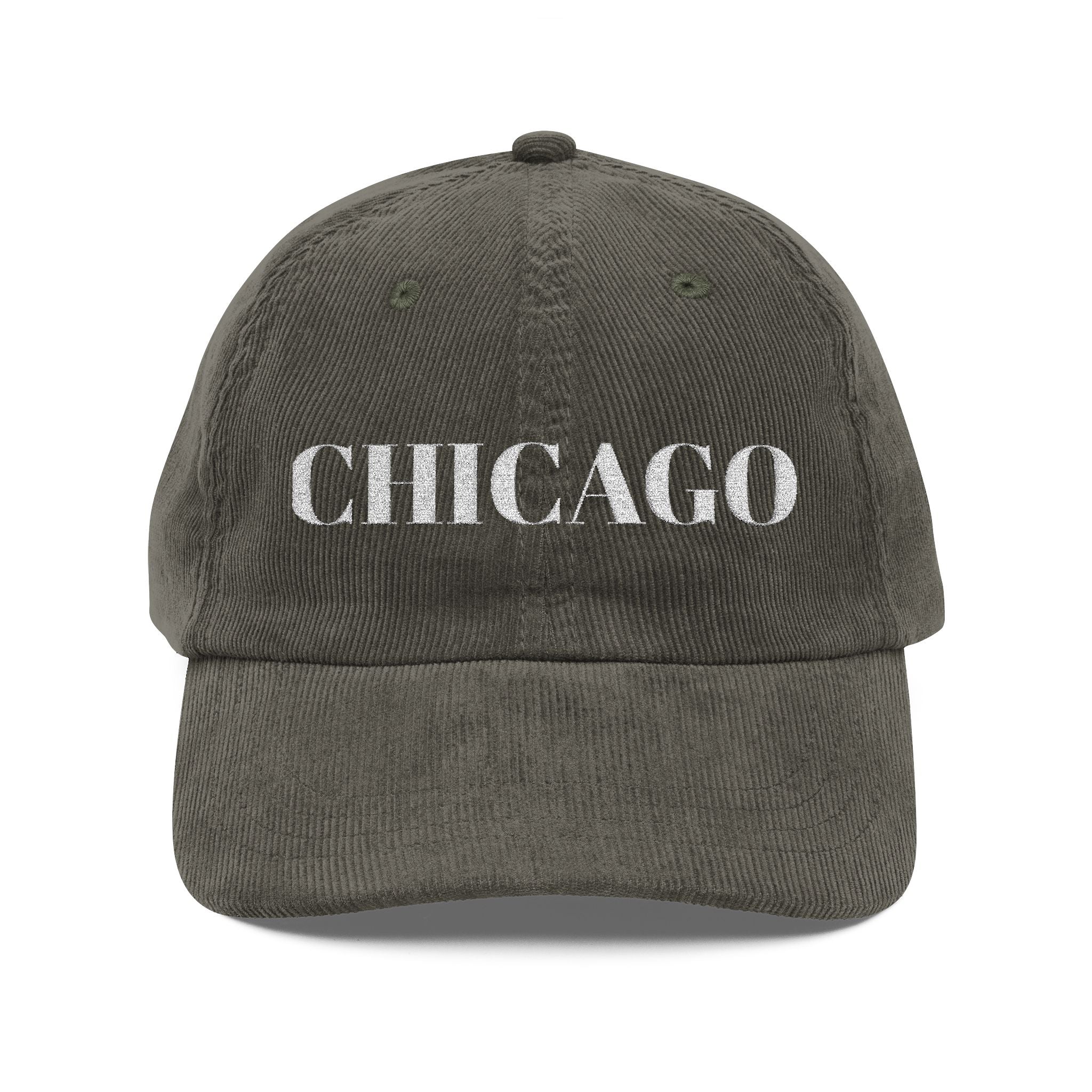 Chicago Embroidered Corduroy Cap — Vintage City Baseball Hat Unisex