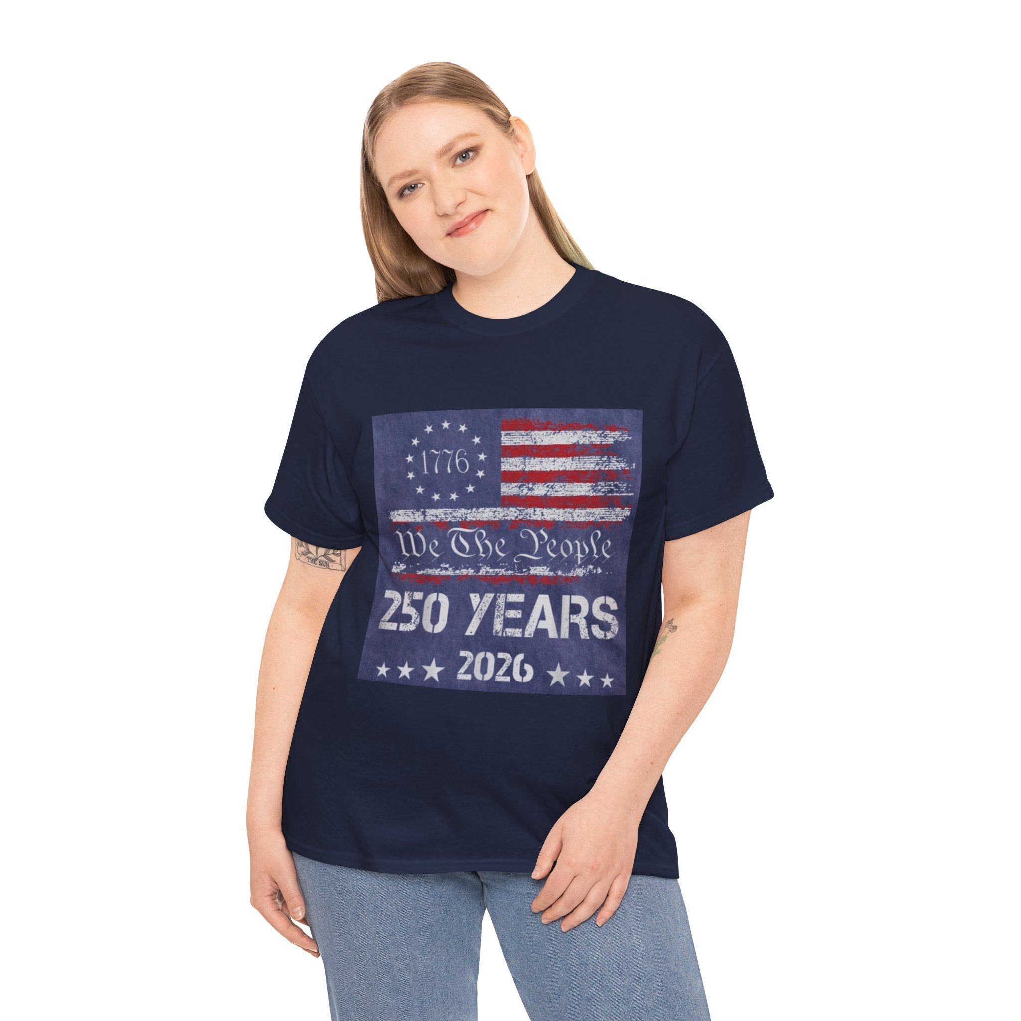 T-Shirt — Vintage 'We The People 250 Years 2026' Patriotic American Flag Tee