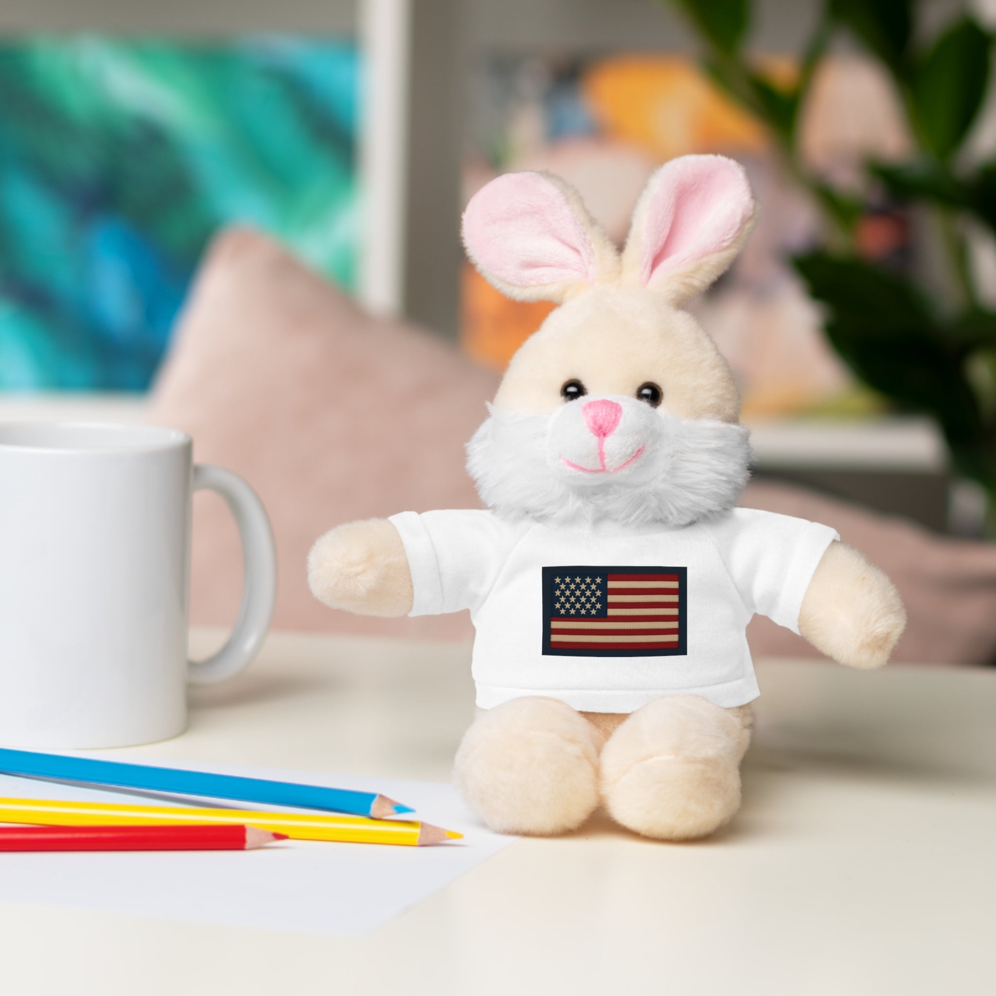 American Flag Teddy Bear with Tee — Patriotic Plush Gift