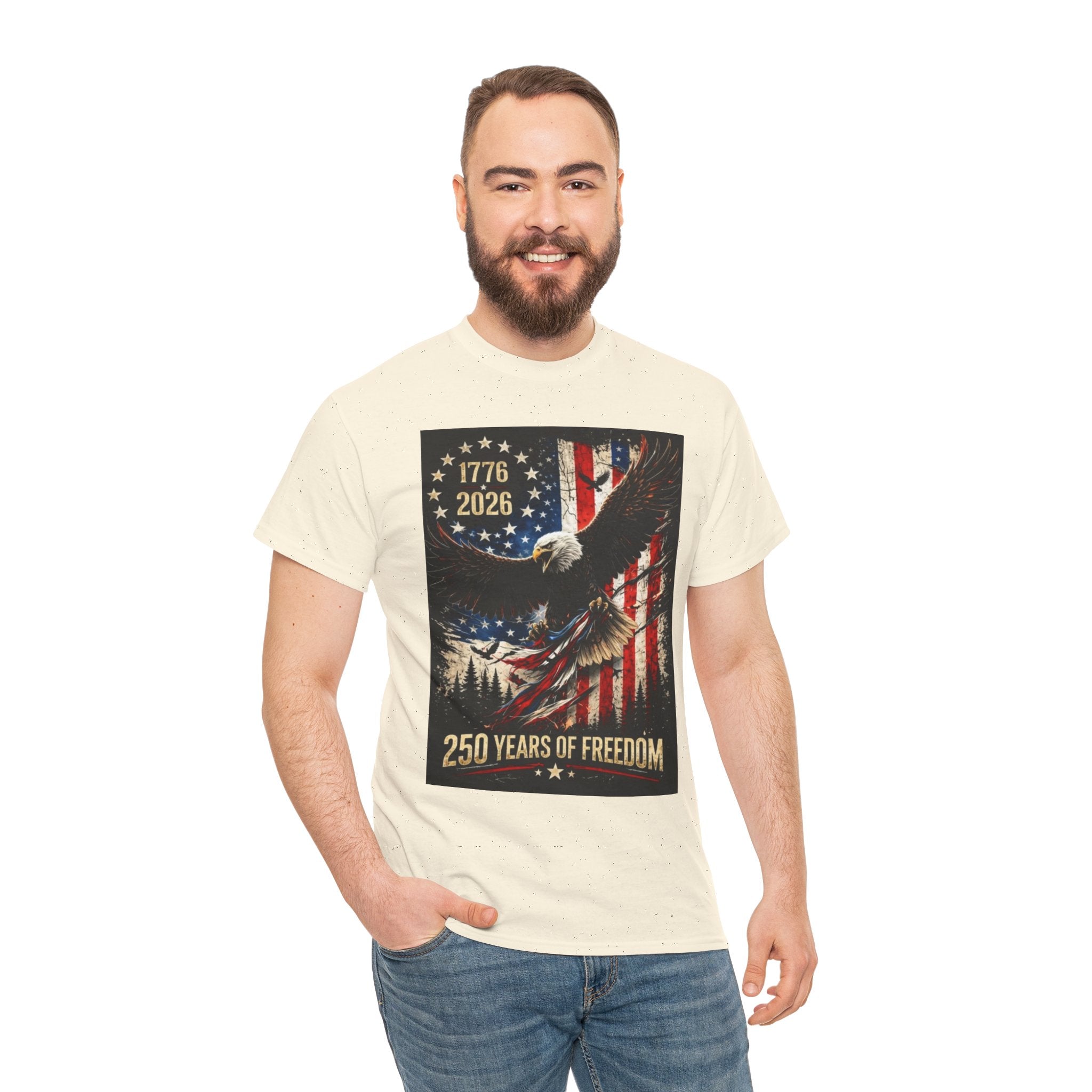 Patriotic Tee — 1776–2026 Bald Eagle "250 Years of Freedom" Shirt