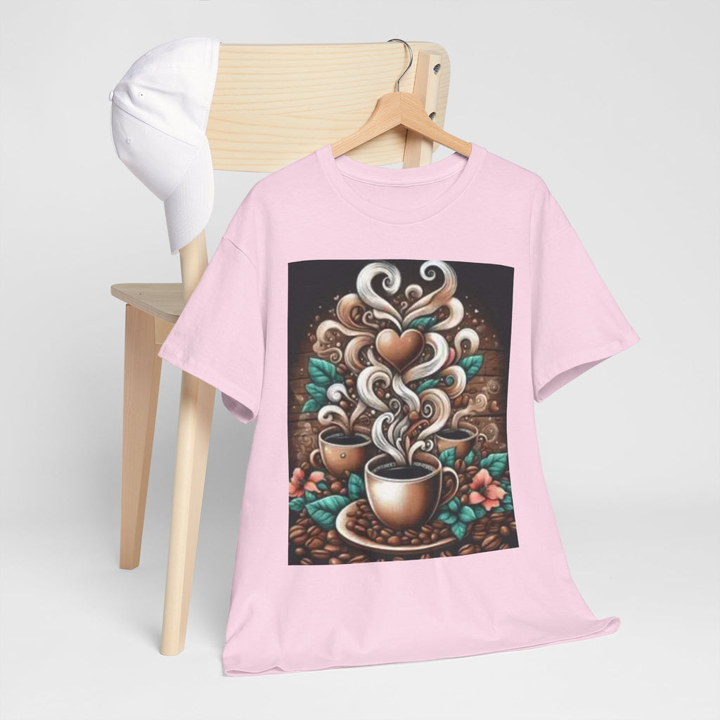 Coffee Cup T-Shirt — Whimsical Steaming Heart Coffee Design