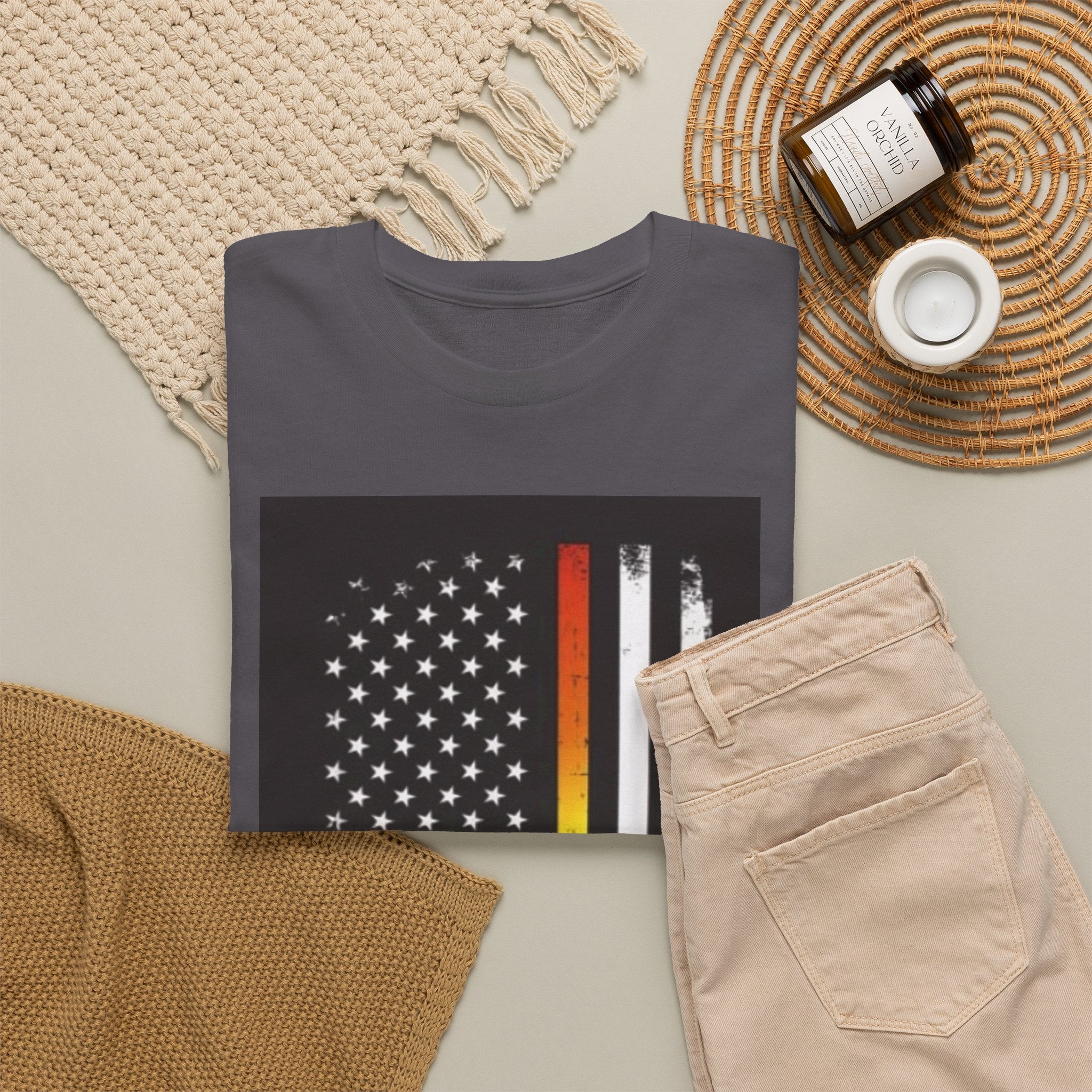 LGBTQ+ Pride Flag T‑Shirt — Distressed American Flag with Rainbow Stripe