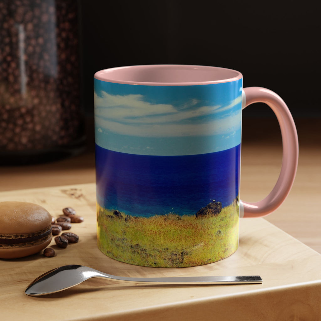 Coastal Landscape Accent Coffee Mug – Ocean View Beach Scene (11/15oz)