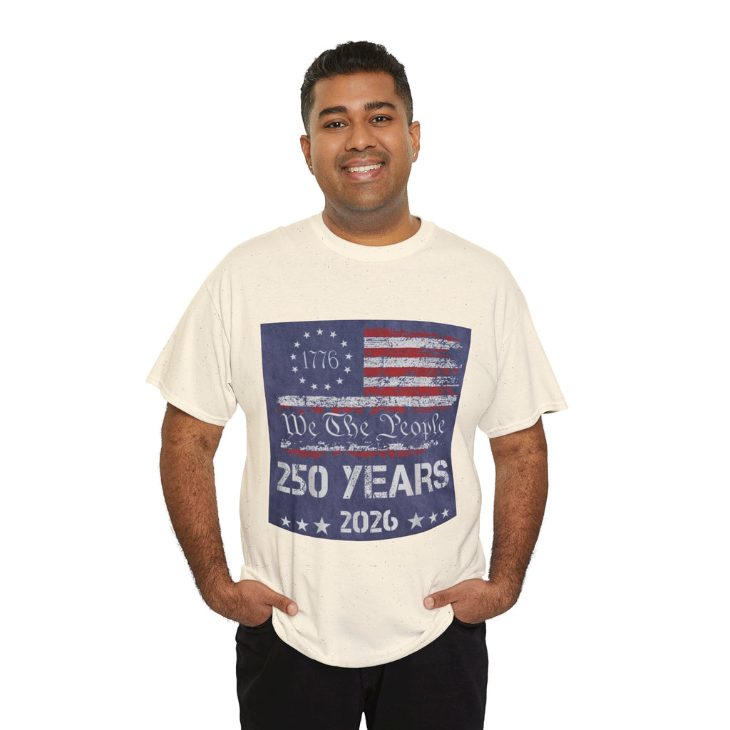 T-Shirt — Vintage 'We The People 250 Years 2026' Patriotic American Flag Tee