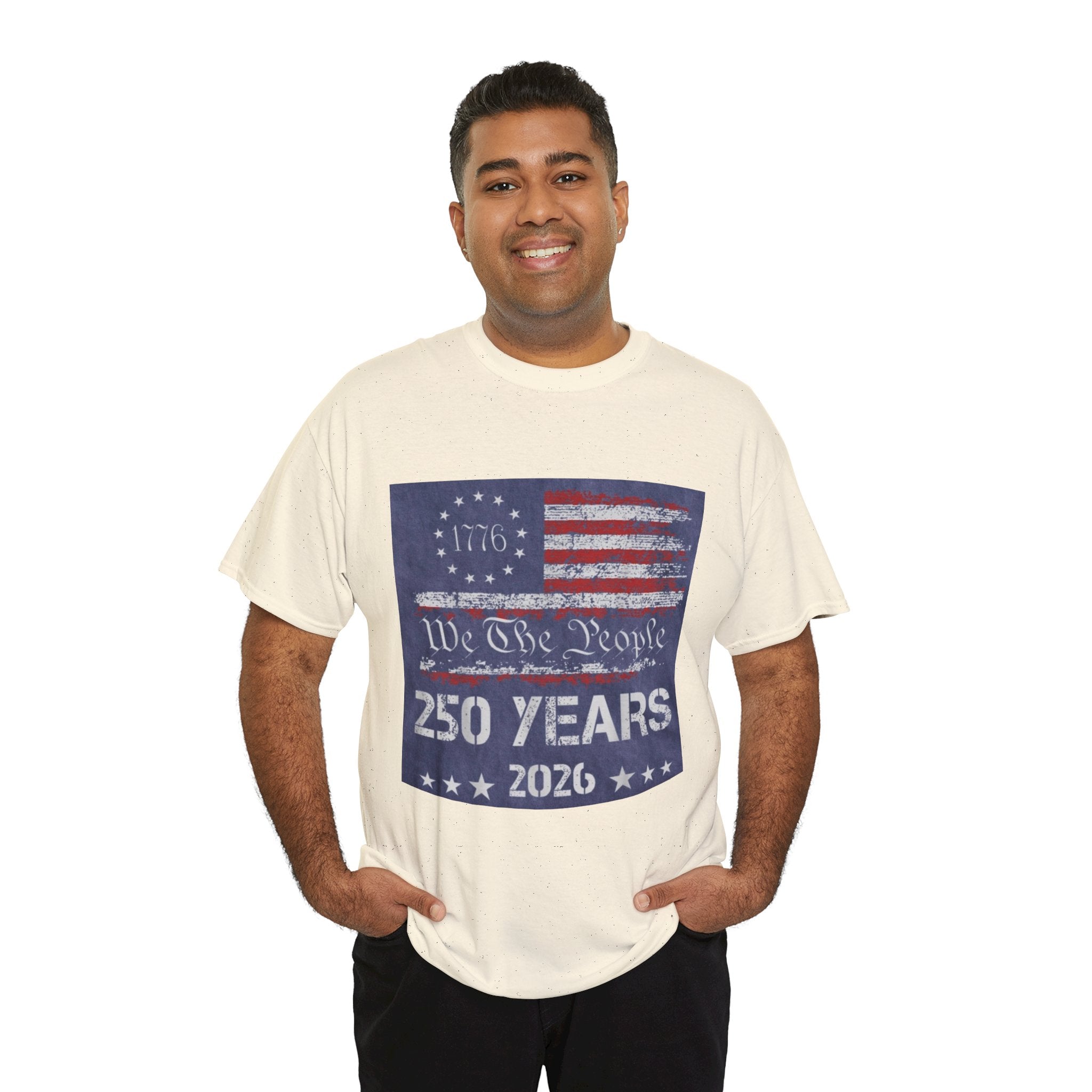 T-Shirt — Vintage 'We The People 250 Years 2026' Patriotic American Flag Tee