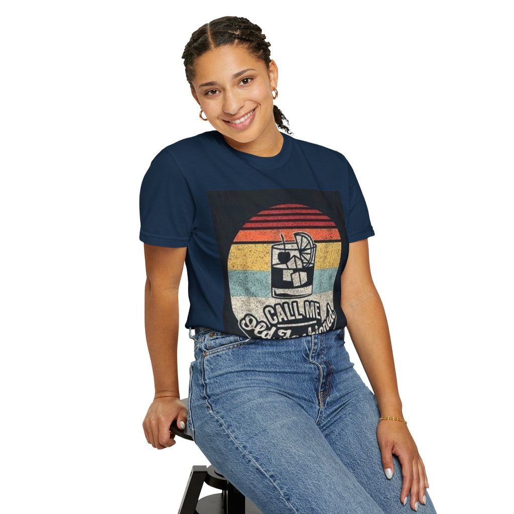 T-Shirt — "Call Me Old Fashioned" Retro Cocktail Graphic Tee