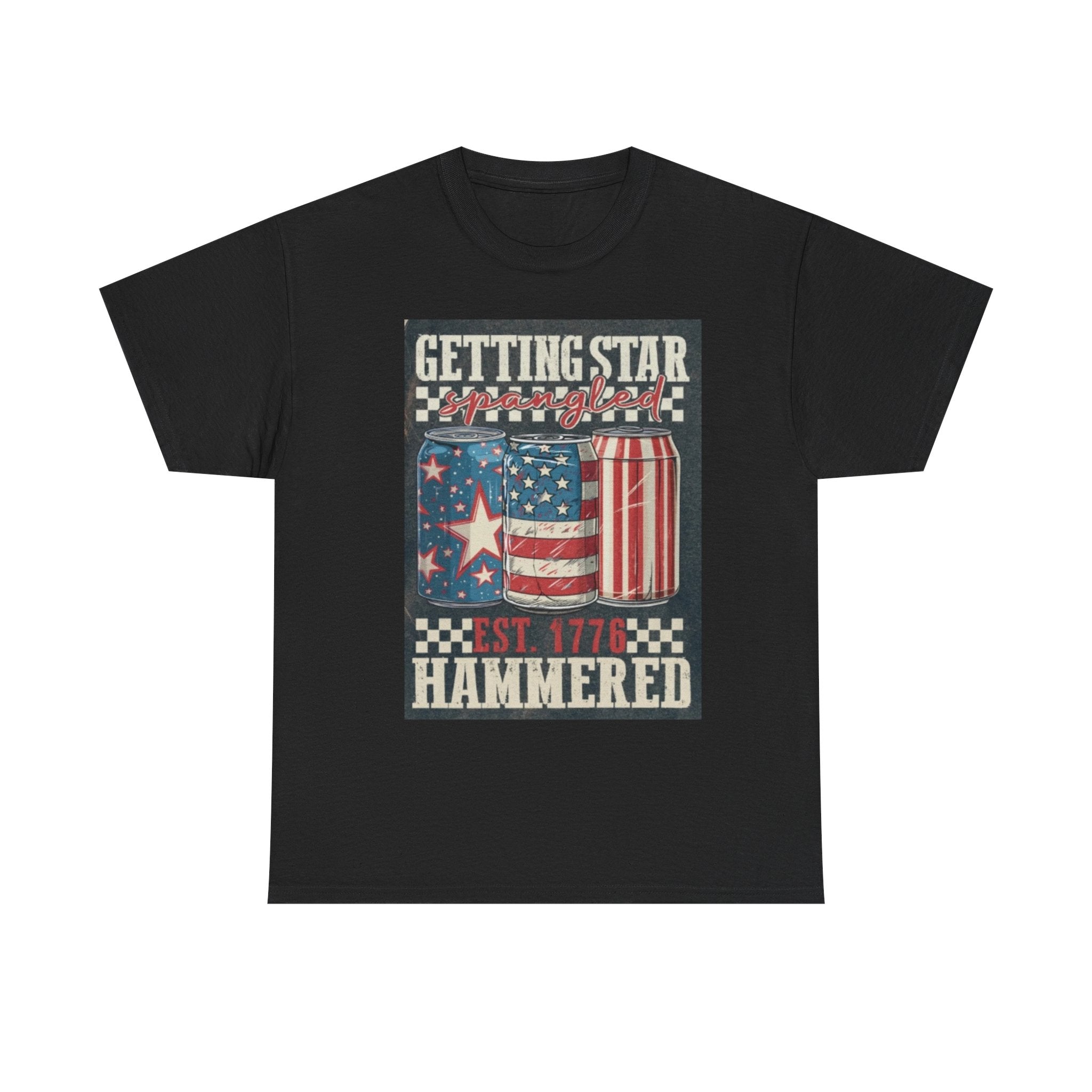 Getting Star Hammered Tee — Patriotic 4th of July Beer Can T-Shirt (Est. 1776)