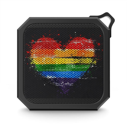 Bluetooth Speaker — Waterproof Outdoor Speaker with Rainbow Heart Pride Design