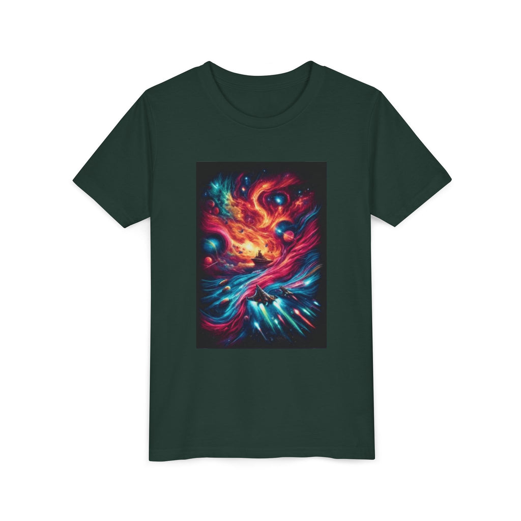Youth Tee — Cosmic Phoenix Abstract Galaxy Art
