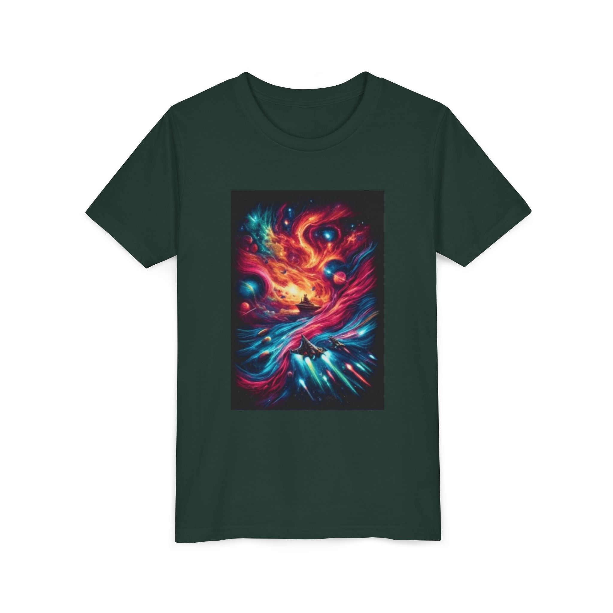Youth Tee — Cosmic Phoenix Abstract Galaxy Art